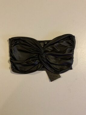 Black Twist Front Bandeau Top